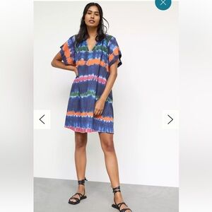 Velvet by Graham and Spencer for Anthropologie Tie-Dye Cotton Dress boho Small